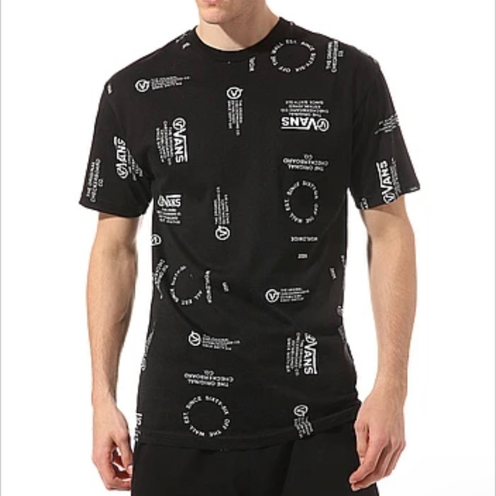 VANS DISTORTION ALLOVER PRINT T-SHIRT - Black - XXL